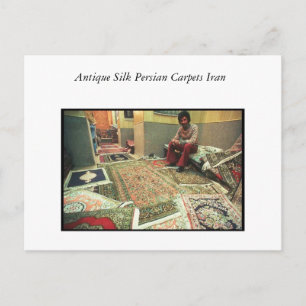 Carte Postale Tapis Perse de Soie Antique Iran