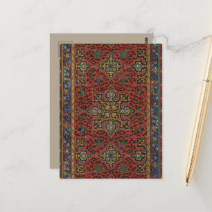 Carte Postale Tapis Perse Tapis Rouge Bleu classique