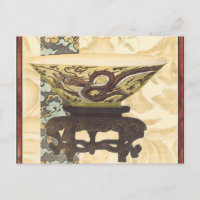 Tapisserie asiatique avec bol et design dragon
