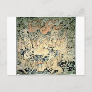 Carte Postale Tapisserie des cerfs ailés par Jean Fouquet