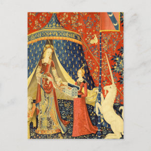 Carte Postale Tapisseries Unicorne Lady Legend Médiéval