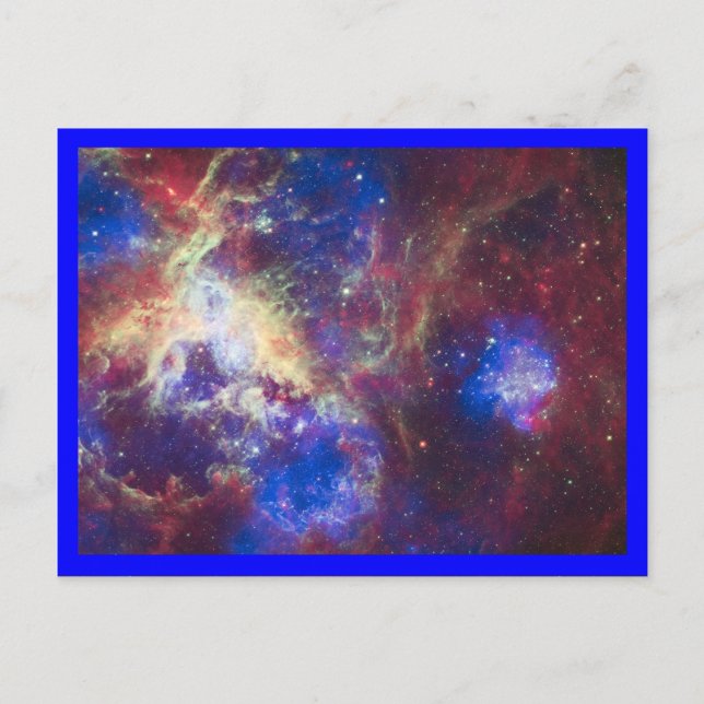 Carte Postale Tarantula Nebula frontière bleue (Devant)