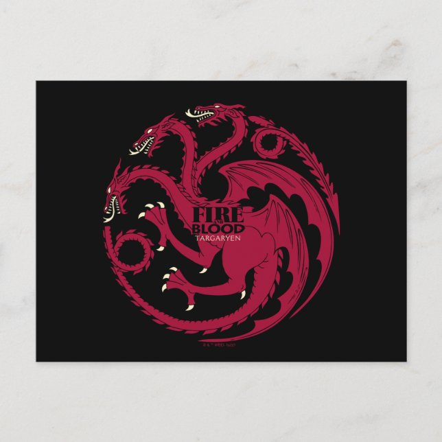 Carte Postale Targaryen Sigil - Fire & Blood (Devant)