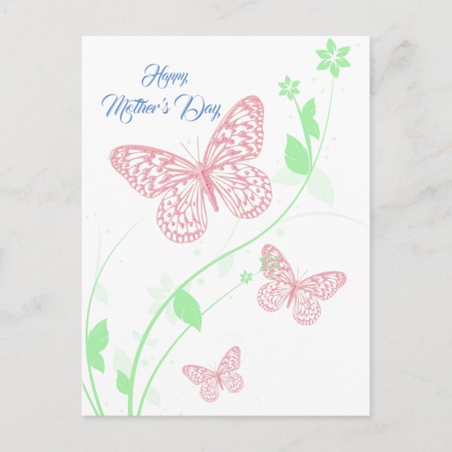 Carte Postale Tarjeta - Bonne fête des mères - Mariposas (Devant)
