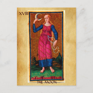 CARTE POSTALE TAROTS ANCIENS RENAISSANCE 18 / LA LUNE