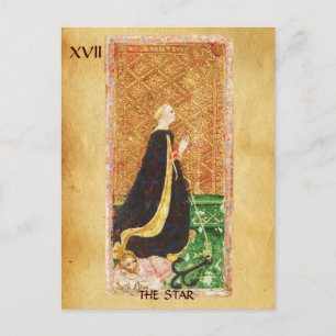 CARTE POSTALE TAROTS DE RENAISSANCE ANTIQUE 17 / L'ÉTOILE (ESPOI