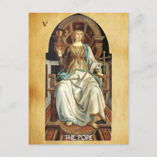 CARTE POSTALE TAROTS DE RENAISSANCE ANTIQUE 5 / LE PAPE