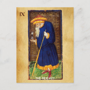 CARTE POSTALE TAROTS DE RENAISSANCE ANTIQUE 9 / L'HERMIT