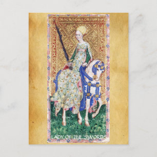 CARTE POSTALE TAROTS DE RENAISSANCE ANTIQUE / FEMME DES ÉPÈRES