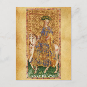 CARTE POSTALE TAROTS DE RENAISSANCE ANTIQUE / LADY OF THE WANDS