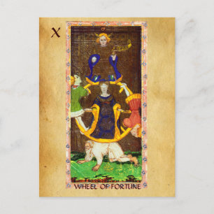 CARTE POSTALE TAROTS RENAISSANCE ANCIENS 10/LA ROUE DE LA FORTUN