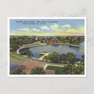 Carte Postale Tarpon Springs Floride Printemps Vintage Bayou