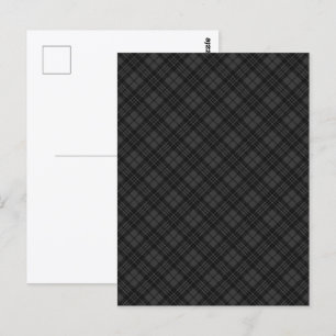 Carte Postale Tartan à carreaux noir et blanc motif de Noël d'hi