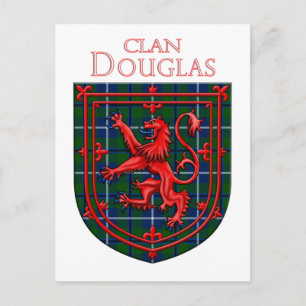 Carte Postale Tartan Douglas écossais Lion Rampant