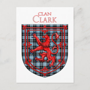 Carte Postale Tartan écossais Clark Lion Rampant