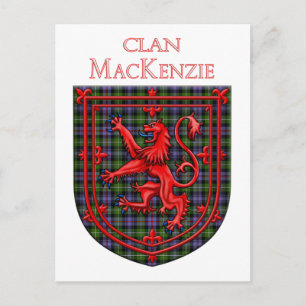 Carte Postale Tartan MacKenzie Plaid Écossais Lion Rampant