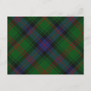 Carte Postale Tartan vert bleu à carreaux Park