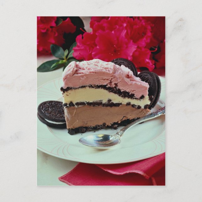 Carte Postale Tarte à la crème glacée napolitaine (Devant)