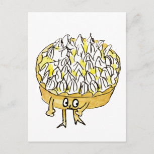 Carte Postale Tarte au citron meringué amusant et joli dessin an