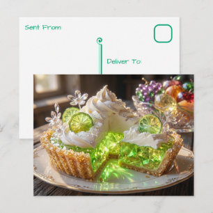 Carte Postale Tarte aux citrons verts clés cristallins pétillant