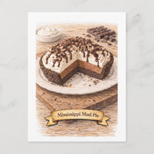 Carte Postale Tarte boueuse du Mississippi (Série de cuisine amé