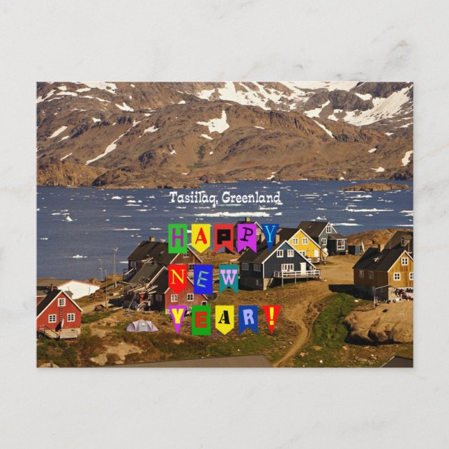 Carte Postale Tasiilaq, Groenland - Bonne année (Devant)
