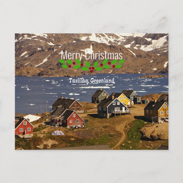 Carte Postale Tasiilaq, Groenland - voeux de Noël (Devant)