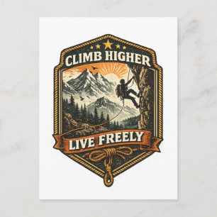 Carte Postale Tasse à café Aventure Vivre Librement Climber Plus