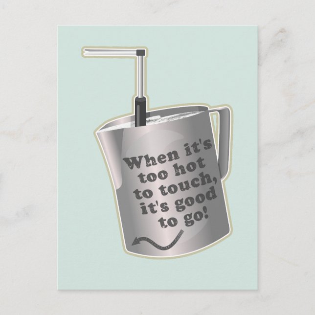 Carte Postale Tasse de café chauffage lait barista (Devant)