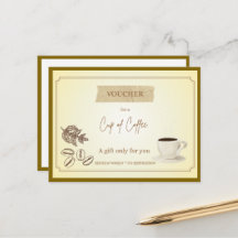 'Tasse de Café' Chèque-Cadeau Drôle