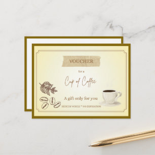 Carte Postale 'Tasse de Café' Chèque-Cadeau Drôle