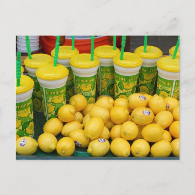 Carte Postale Tasses à soie et citrons de Lemonade Festival Phot (Devant)