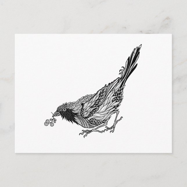 Carte Postale Tatouage d'oiseaux (Devant)