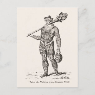 Carte Postale Tatouage du prêtre, Îles Marquises