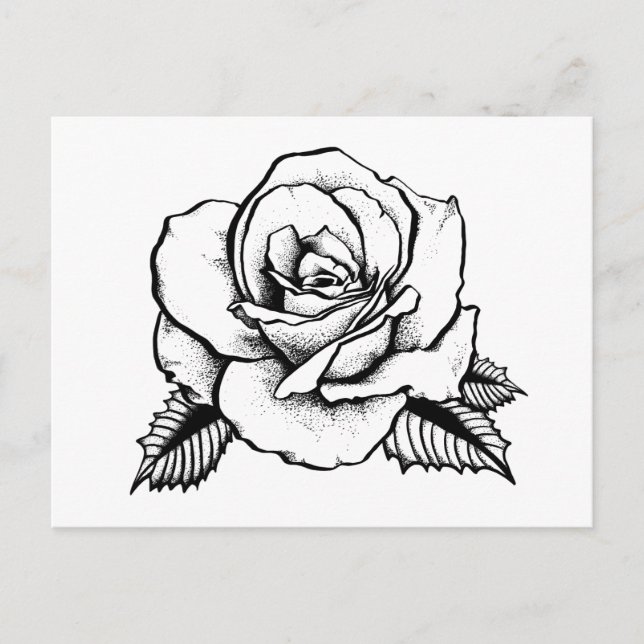 Carte Postale tatouage rose (Devant)