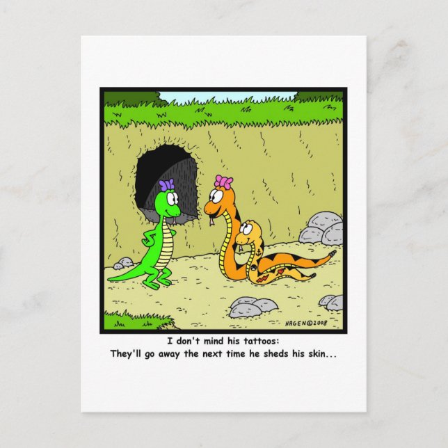Carte Postale Tatouages : Cartographie de serpent (Devant)