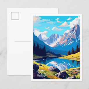 Carte Postale Tatry Pologne Art Vintage voyage Illustration