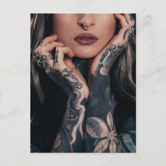 Carte Postale Tattooé Modèle d'art photographie (Devant)