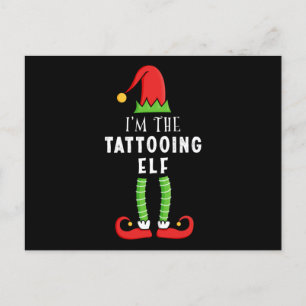Carte Postale Tattooing Elf Noël jumelé cadeau de famille