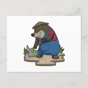 Carte Postale Taupe en fermier