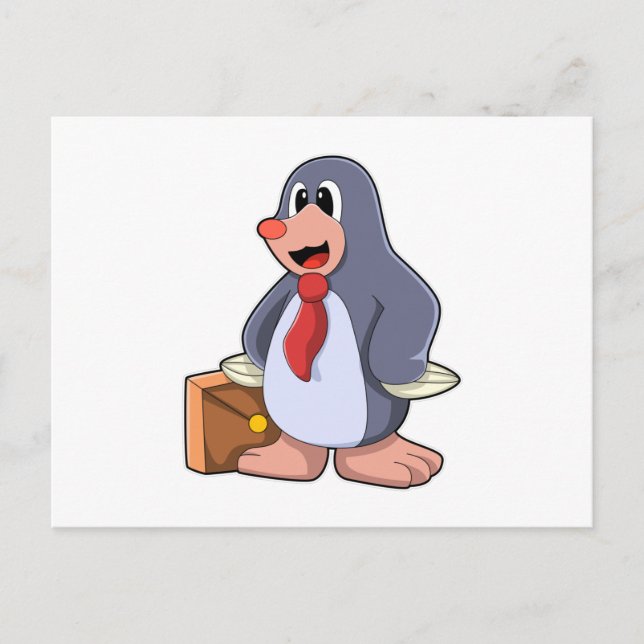 Carte Postale Taupe en tant qu'entrepreneur avec sac (Devant)