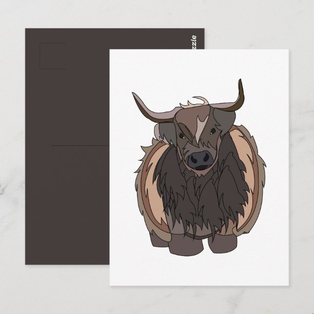 Carte Postale Taureau Bétail Taureau (Devant / Derrière)