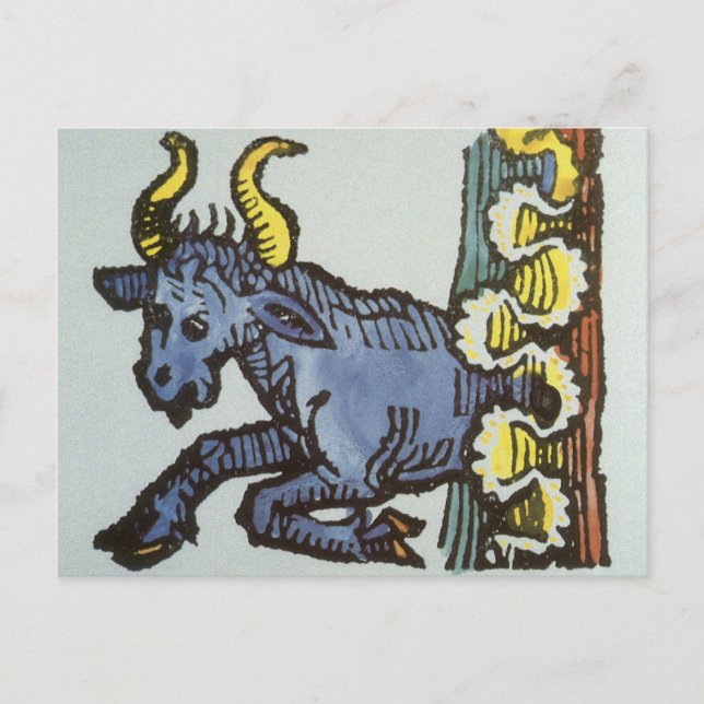 Carte Postale Taurus le Taureau, Signes Vintages du Zodiaque (Devant)