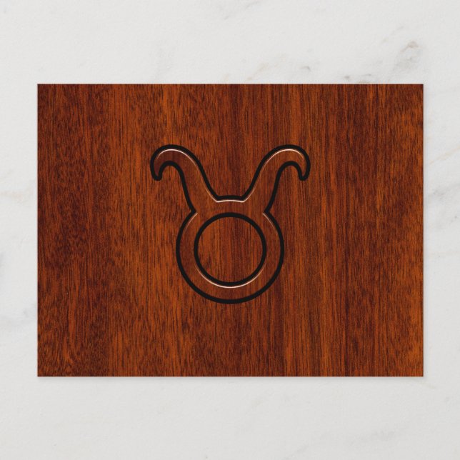 Carte Postale Taurus Zodiac élégant Connexion en acajou comme im (Devant)