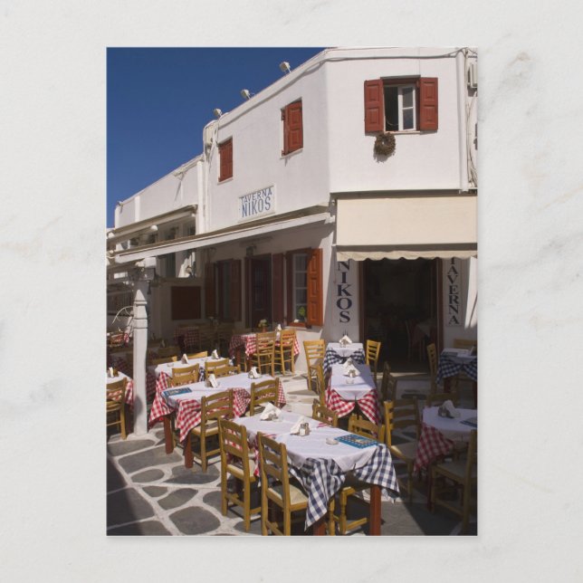 Carte Postale Taverna Nikos, Mykonos, Îles Cyclades, Grèce (Devant)