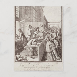 Carte Postale Taxe de sondage, 1709