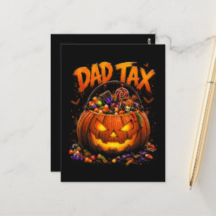 Carte Postale Taxe Papa Drôle Halloween Citrouille