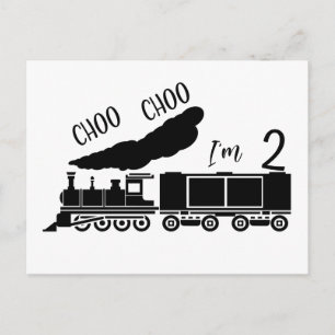 Carte Postale Tchou Tchou j'ai 2 ans, garçon pour 2ème anniversa