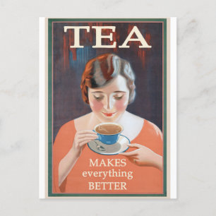 Carte postale Tea Lover Cafe Illustration Vintage