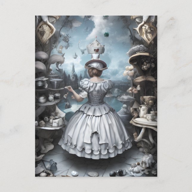 Carte Postale Tea Party Alice au pays des merveilles Imaginaire  (Devant)